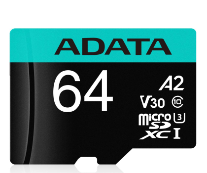 Karta pamięci microSD ADATA 64GB microSDXC Premier Pro 100MB/s U3 V30S A2